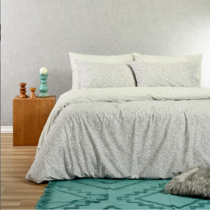 Melinen Σετ Σεντόνια Υπέρδιπλα 235x270εκ. Leo Aqua/grey 4τμχ